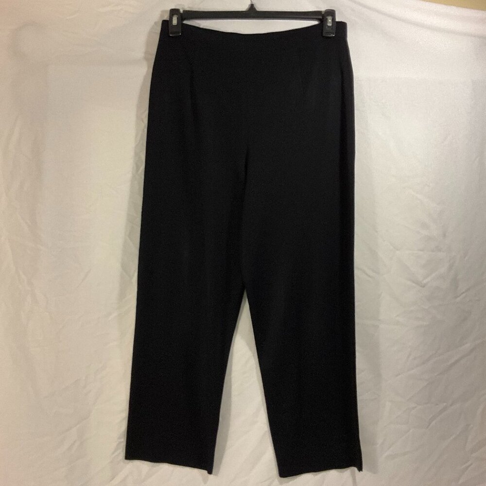 Exclusively Misook Knit Pull On Black Pants - Size Medium